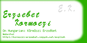 erzsebet kormoczi business card