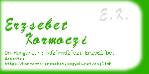 erzsebet kormoczi business card